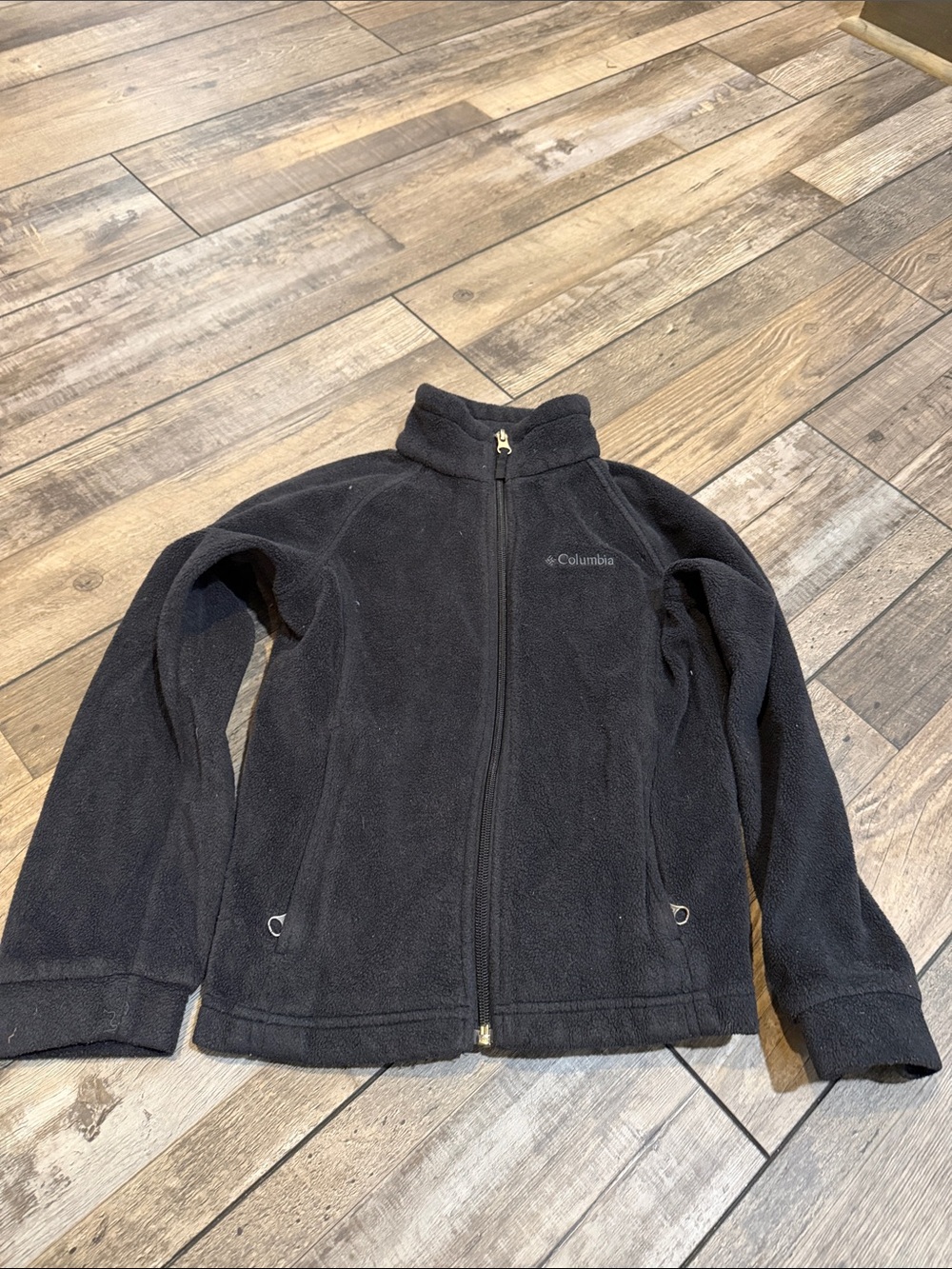 Columbia Kids Black Full-Zip Fleece Jacket Size 7